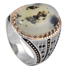 Bague à bijoux en argent nouvelle conception 925 avec agate naturelle (S-13405r